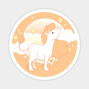 Orange Unicorn Magnet